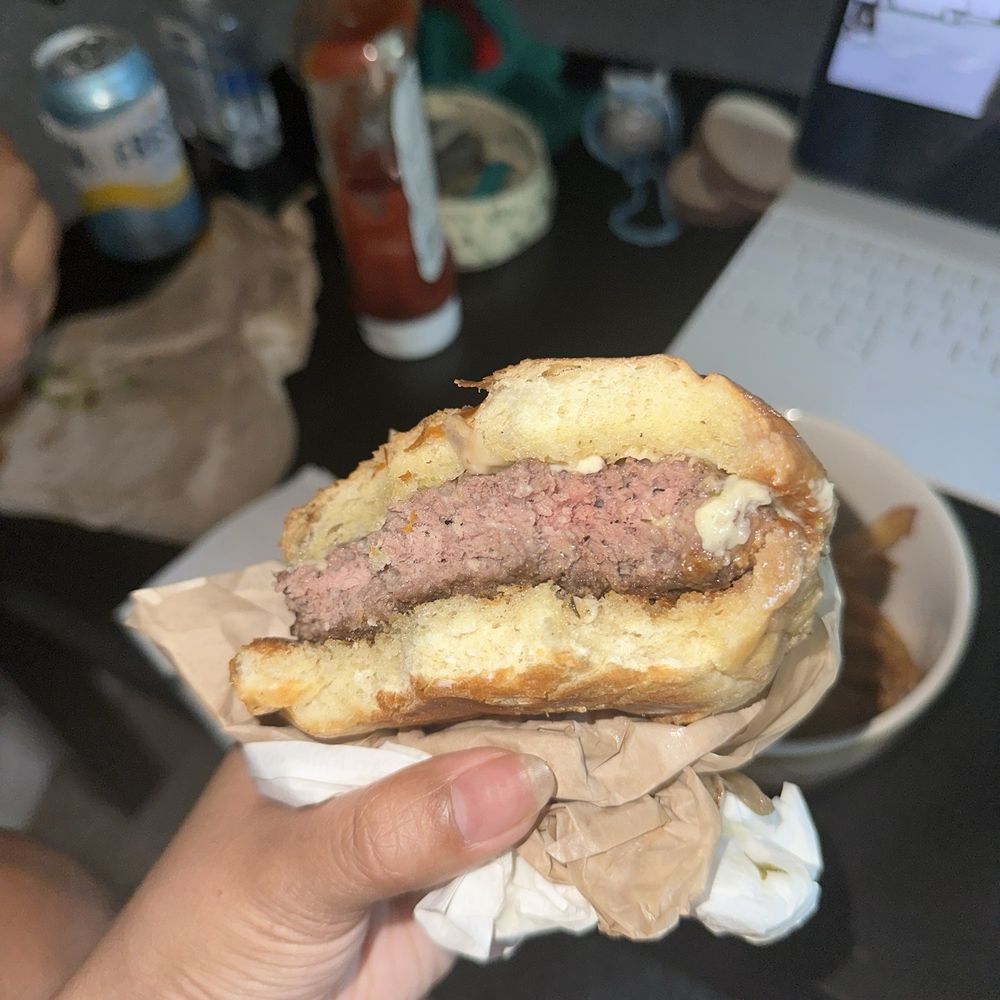 Uneeda Burger - Mushroom Burger with rare patty. - Burgers Near Me - Seattle, Washington Uneeda Burger - Mushroom Burger with rare patty. - Burgers Near Me - Seattle, Washington