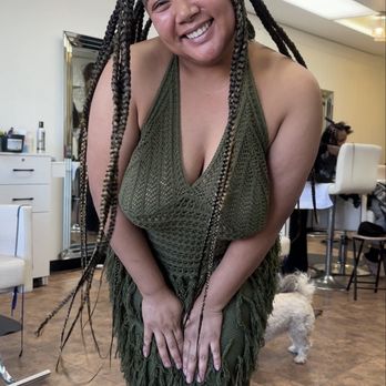 African Braid By Cairo - Happy me with my knotless braids! - Hair Stylists Near Me - National City, California African Braid By Cairo - Happy me with my knotless braids! - Hair Stylists Near Me - National City, California