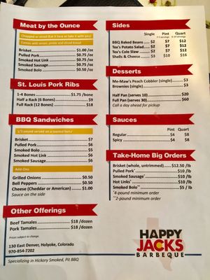 Menu photo 4 Happy Jacks Barbeque Holyoke, CO Menu photo 4 Happy Jacks Barbeque Holyoke, CO