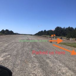 Empty lot. "Didn't want to disturb other campers."