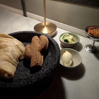 Sixty Three Clinton - jalapeno cornbread
sourdough tortilla,koji butter, whipped tallow, mahammara - New American Near Me - New York, New York Sixty Three Clinton - jalapeno cornbread
sourdough tortilla,koji butter, whipped tallow, mahammara - New American Near Me - New York, New York