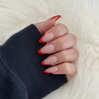 Rainbow Nails - Red French Tip! - Nail Salons Near Me - Buena Park, California Rainbow Nails - Red French Tip! - Nail Salons Near Me - Buena Park, California