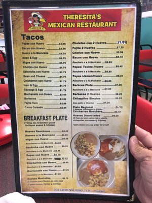 Menu photo 1 Theresitas Mexican Restaurant Mission, TX Menu photo 1 Theresitas Mexican Restaurant Mission, TX
