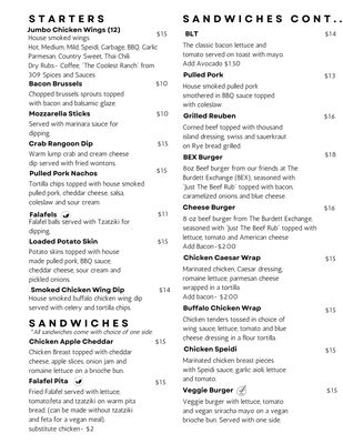 Menu photo 5 Hungry Burd Burdett, NY