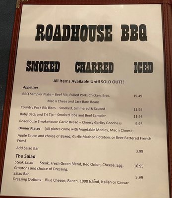 Menu photo 4 Roadhouse BBQ Cedar City, UT