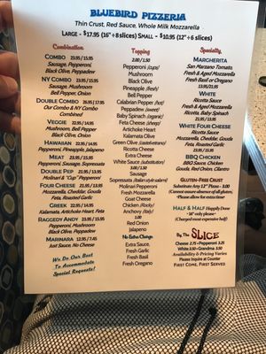 Menu photo 8 Bluebird Pizzeria San Leandro, CA