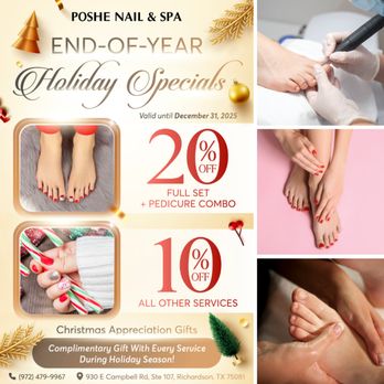 Poshe Nails & Spa - END-OF-YEAR HOLIDAY SPECIALS AT POSHE NAIL & SPA! - Nail Salons Near Me - Richardson, Texas Poshe Nails & Spa - END-OF-YEAR HOLIDAY SPECIALS AT POSHE NAIL & SPA! - Nail Salons Near Me - Richardson, Texas