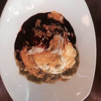 Mi Dia From Scratch - Enchiladas with a fried egg on top. Who'd have thought?! So good!! - Mexican Near Me - Grapevine, Texas Mi Dia From Scratch - Enchiladas with a fried egg on top. Who'd have thought?! So good!! - Mexican Near Me - Grapevine, Texas
