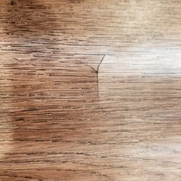 This is caused when the installers put the floor board down with something under it.