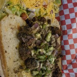 Hopper's cheesesteak with side salad
