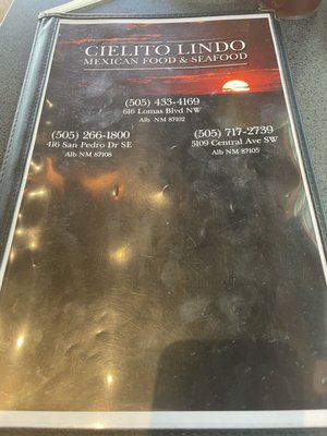 Menu photo 6 Cielito Lindo Albuquerque, NM