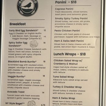 Blackbird Cafe - Menu - Cafes Near Me - Edgartown, Massachusetts