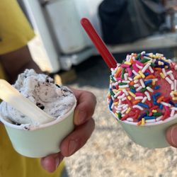 Mike's Gelato - Cookies n cream Strawberry sorbet