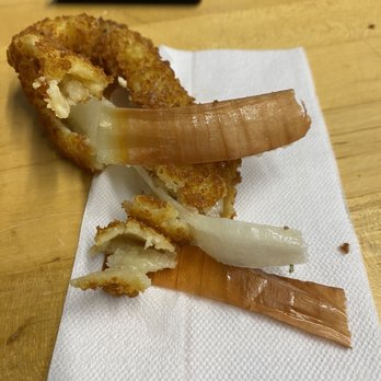 Potlucks Smokehouse - Skin was still on the onion in one of my onion rings. - Barbeque Near Me - MCDONOUGH, Georgia Potlucks Smokehouse - Skin was still on the onion in one of my onion rings. - Barbeque Near Me - MCDONOUGH, Georgia