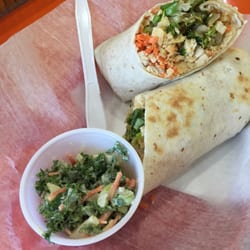 Thai Chicken Wrap and Kale & Apple slaw. Mmmmmm