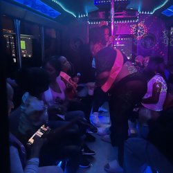 Jonesvil Entertainment Party Bus - Host explaining the expectations for the event.