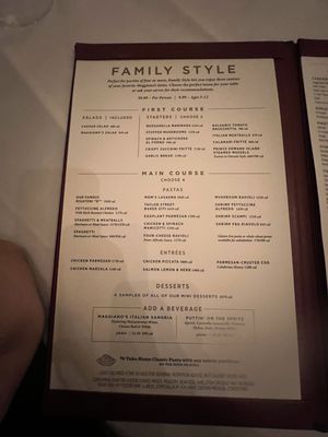 Menu photo 2 Maggiano's Little Italy Washington, DC, DC Menu photo 2 Maggiano's Little Italy Washington, DC, DC