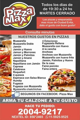 Menu photo 2 Pizza Max Ciudad Evita, C Menu photo 2 Pizza Max Ciudad Evita, C