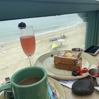 Driftwood Kitchen - Cafesito with watermelon sparkling wine and French toast - Seafood Near Me - Laguna Beach, California