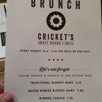 Cricket's Grill & Draft House - Brunch menu - American Near Me - Waco, Texas
