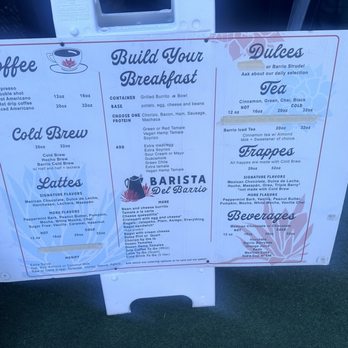 Barista Del Barrio - Menu - Coffee & Tea Near Me - Tucson, Arizona