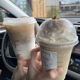 Collect my drinks via the drive thru window Collect my drinks via the drive thru window