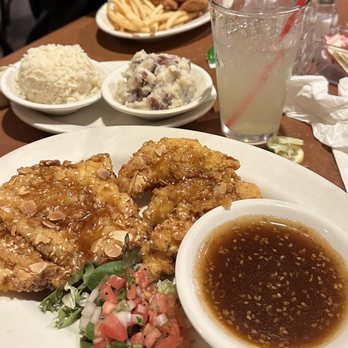 Shakey Jakes Cafe - Sesame chicken with rice and mashed potatoes - Dive Bars Near Me - Stanhope, New Jersey