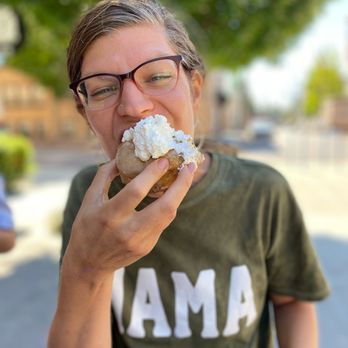 Doe Donuts - Scarfing this earl grey donut with fervor - Donuts Near Me - Portland, Oregon