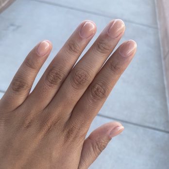 Tat's Nails On Central - Russian manicure with nude hard gel, out in the sun :) - Nail Salons Near Me - Phoenix, Arizona