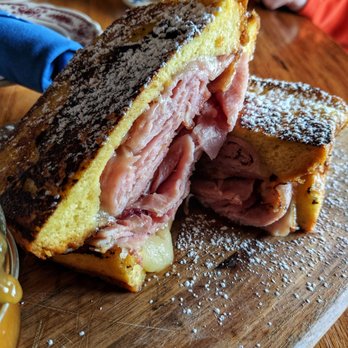 Ida Claire - Montecristo - French toast, sweet ham, cheese, and apple jam for dipping. Might sound gross to some but delightful combination - Southern Near Me - Addison, Texas