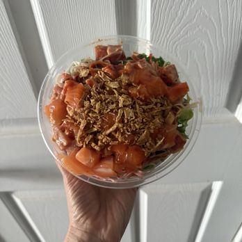 Poke Bros - Half salmon and half spicy tuna bowl - Fast Food Near Me - Wheaton, Illinois Poke Bros - Half salmon and half spicy tuna bowl - Fast Food Near Me - Wheaton, Illinois