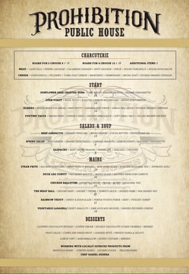 Menu photo 7 Prohibition Public House Ottawa, ON Menu photo 7 Prohibition Public House Ottawa, ON
