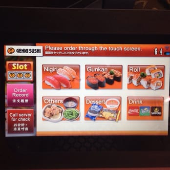 Genki Sushi - Touch screen pad. - Sushi Bars Near Me - Waipahu, Hawaii Genki Sushi - Touch screen pad. - Sushi Bars Near Me - Waipahu, Hawaii