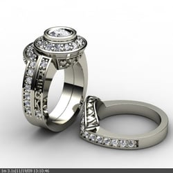 Peck's Fine Jewelry & Repair - Peck's designs custom rings like this Palladium Wedding set using his CAD/CAM design services.