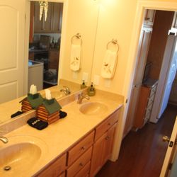 Four Seasons Lake House - Bathroom #3 with double vanity tub & shower