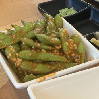 Asian Grill - Spicy garlic edamame. So yummy - Japanese Near Me - Tulare, California