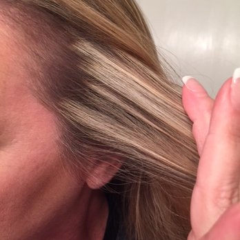 Simply Samantha - Example of the over processed highlights the day they where done - Not the natural look I asked for and literally 1/4 inch from the head. - Hair Stylists Near Me - Redwood City, California