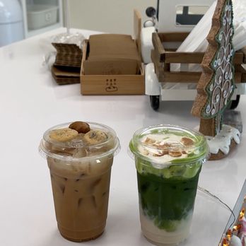 Pan Pan - banana pudding matcha + santa latte - Bakeries Near Me - Pantego, Texas Pan Pan - banana pudding matcha + santa latte - Bakeries Near Me - Pantego, Texas