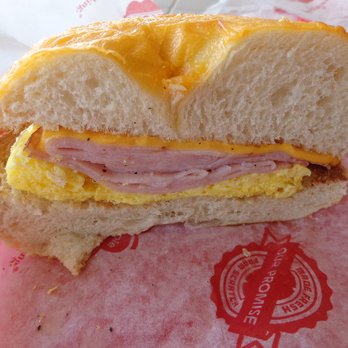 Big Apple Bagels - Ham & Cheddar. ... The environment here is casual and friendly. ... A few regulars were around. - Bagels Near Me - Castro Valley, California