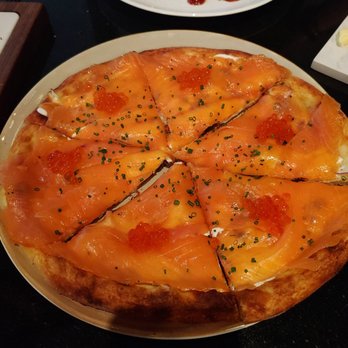 Spago - Salmon pizza - New American Near Me - Las Vegas, Nevada Spago - Salmon pizza - New American Near Me - Las Vegas, Nevada