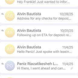 Paper Trail of how much communication its taking to get a deposit refund back.