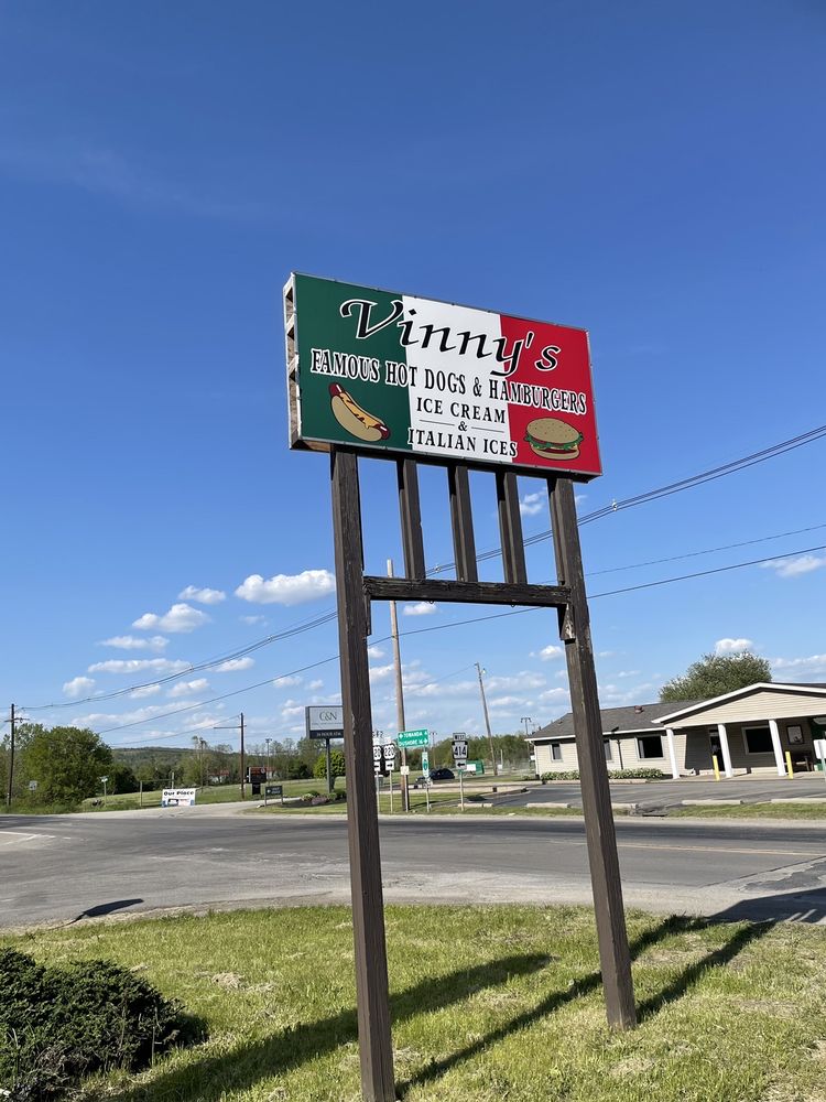 Vinny's Famous Hotdogs & Hamburgers Logo