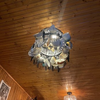 The Parlour - Brooklyn High Low - a chandelier made out of scraps - Tea Rooms Near Me - Brooklyn, New York