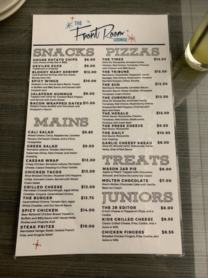 Menu photo 1 The Front Room Lounge Anaheim, CA