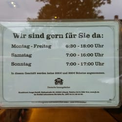 Junge Die Bäckerei - Öffnungszeiten