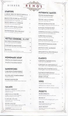 Menu photo 2 Remo’s New York, NY Menu photo 2 Remo’s New York, NY