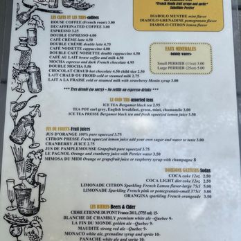 La Note - Menu - French Near Me - Berkeley, California
