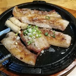 Pork Belly. Comes with lettuce, rice, garlic, peppers and sauce. A little pricey for the amount of meat given. $23