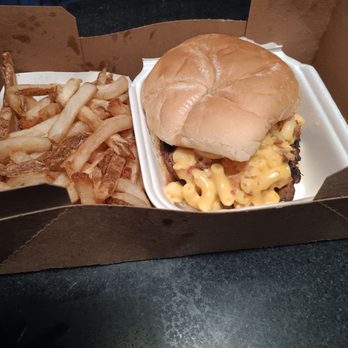 Max's - Buff Mac & Cheese Burger (without the "buff") & fries - Chicken Wings Near Me - North Dartmouth, Massachusetts