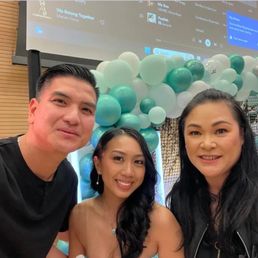 Rexie, Claire and the birthday celebrant, Danae